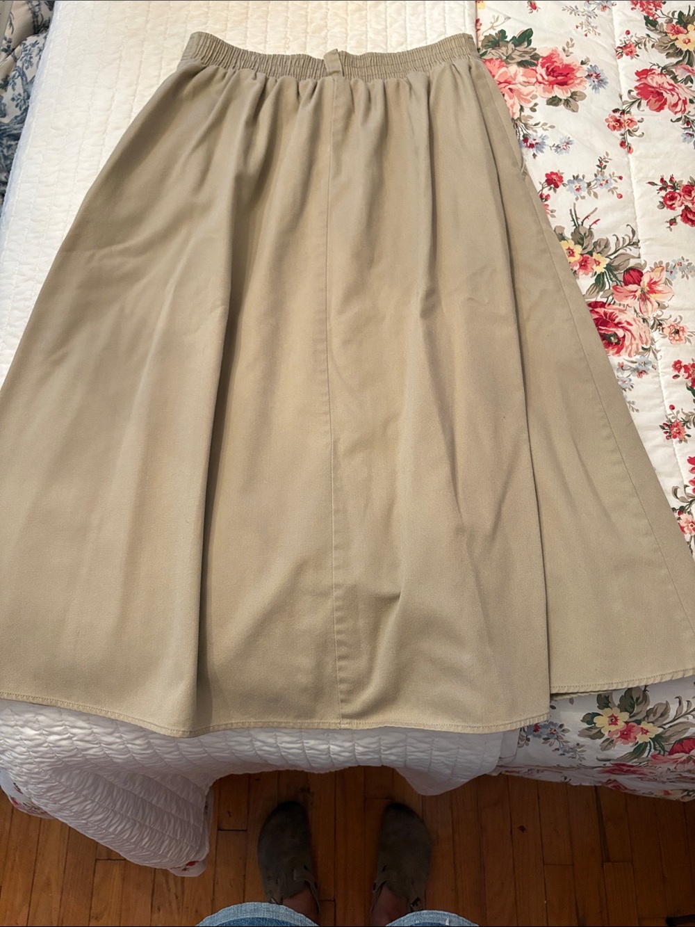 Vintage Classic Button-Front A-Line Skirt - Taupe - Picture 2 of 3